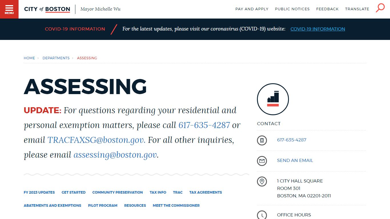 Assessing | Boston.gov