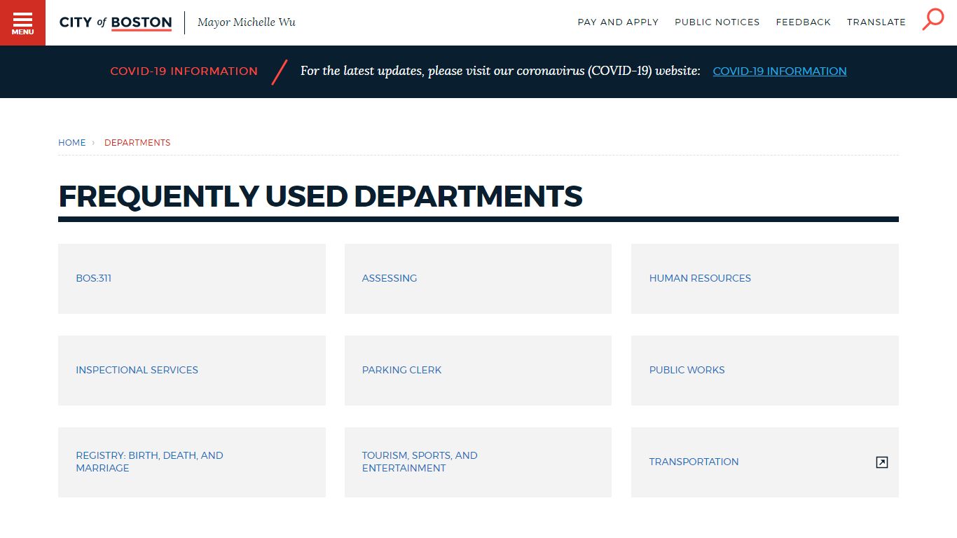 Departments | Boston.gov