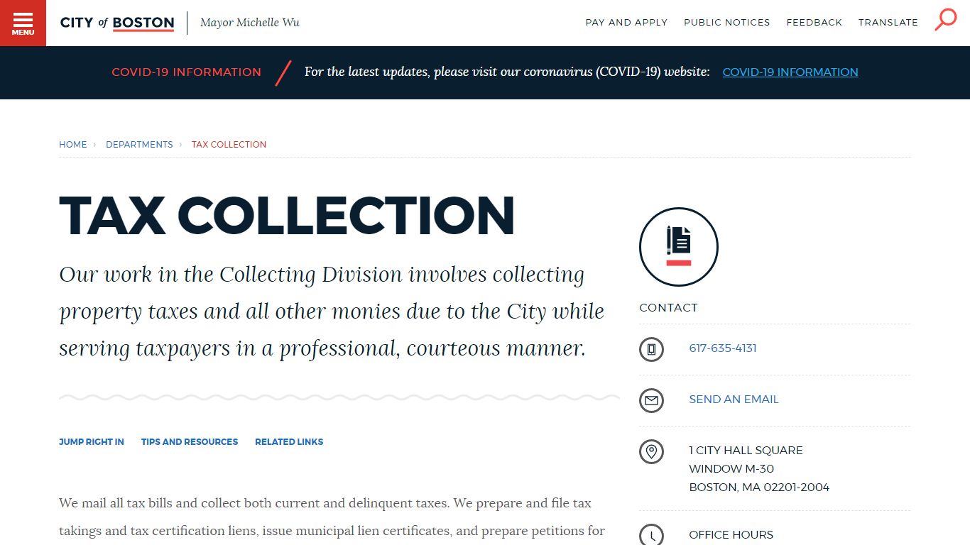 Tax Collection | Boston.gov